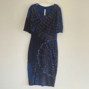 Raquel Allegra Fitted Tie Dye Midi Dress